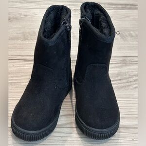 Cat & Jack Black Kids Suede-Look Zip Boots